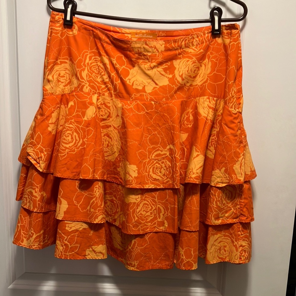 INTUITIONS Orange Flowered 💯 % COTTON